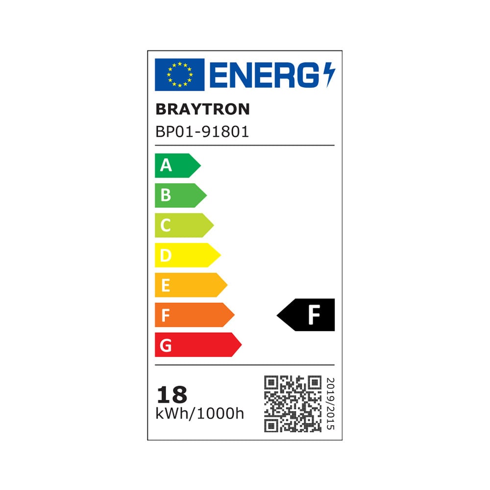 Spot LED BP01-91801, rotund, incastrat, dimabil, 18W, 1800lm, lumina calda, IP40, negru, Braytron