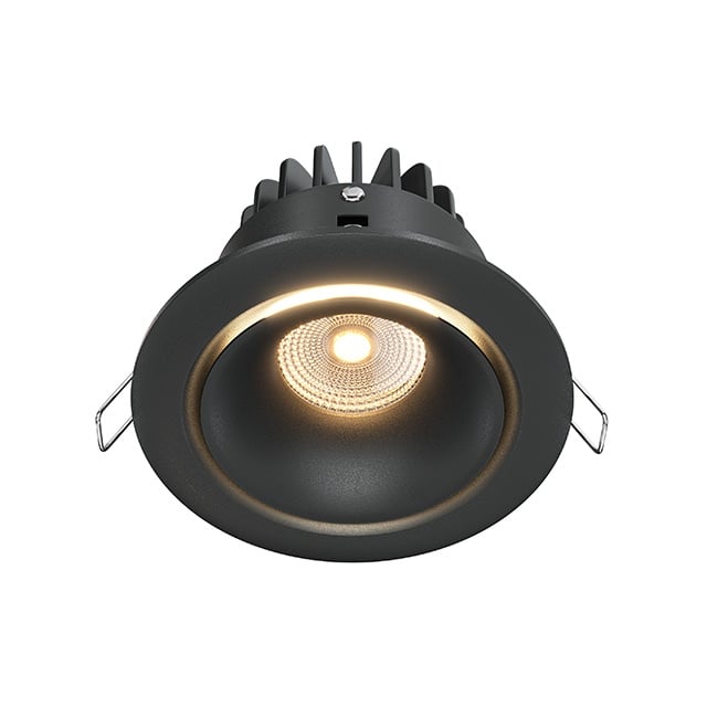 Spot LED Yin DL031-2-L12B, incastrat, 12W, 950lm, lumina calda, IP20, negru, Maytoni