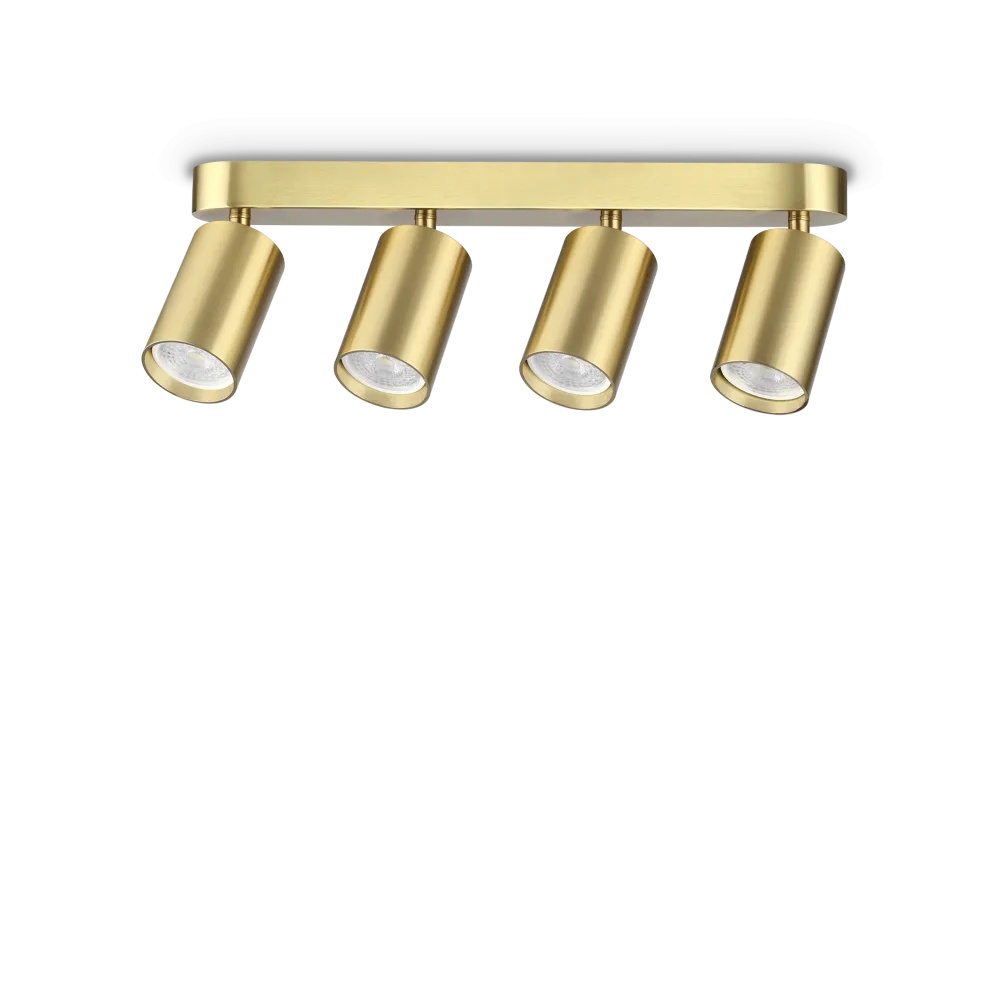 Spot linear Dynamite rotund 4xGU10, auriu, Ideal Lux