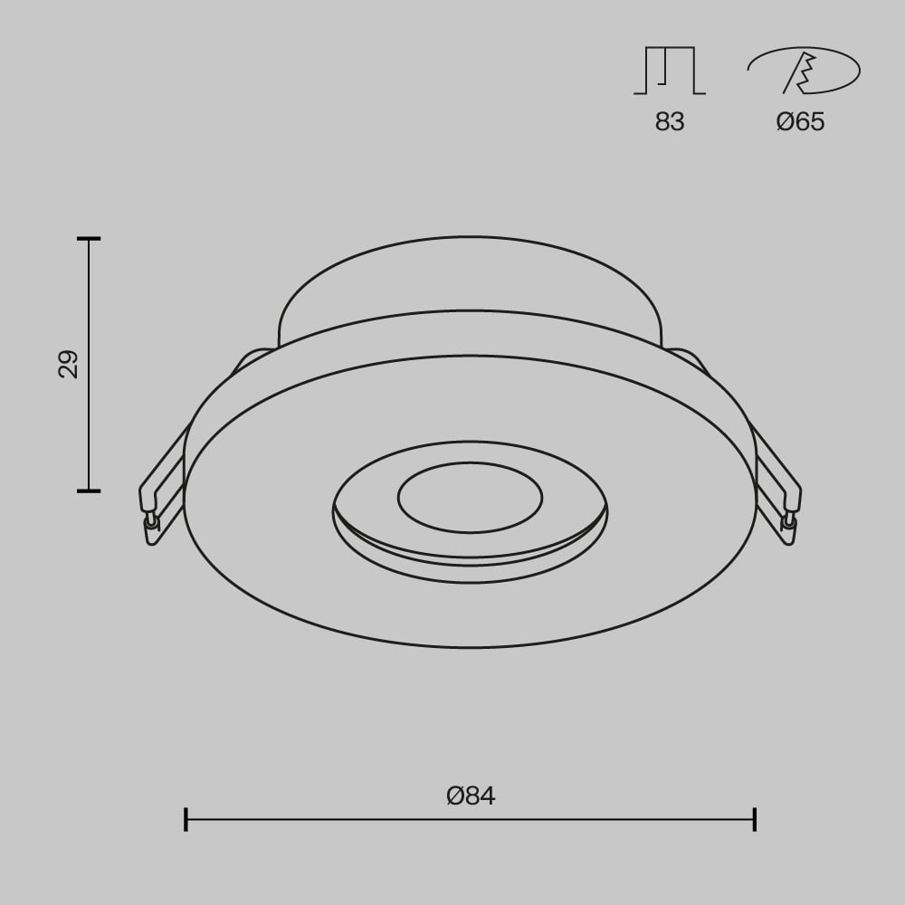 Spot Stark DL083-01-GU10-RD-S, incastrat, 1xGU10, argintiu, IP65, Maytoni