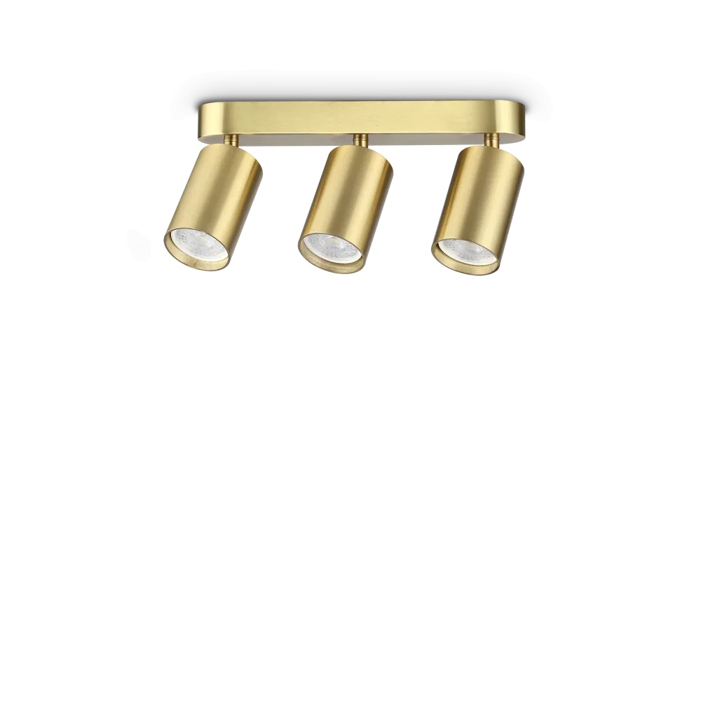 Spot triplu Dynamite rotund GU10, auriu, Ideal Lux