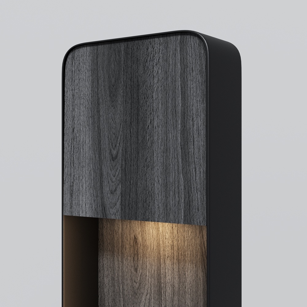 Stalp LED exterior Porte, 7W, lumina calda (3000K), IP54, negru wood, Maytoni - imagine 2