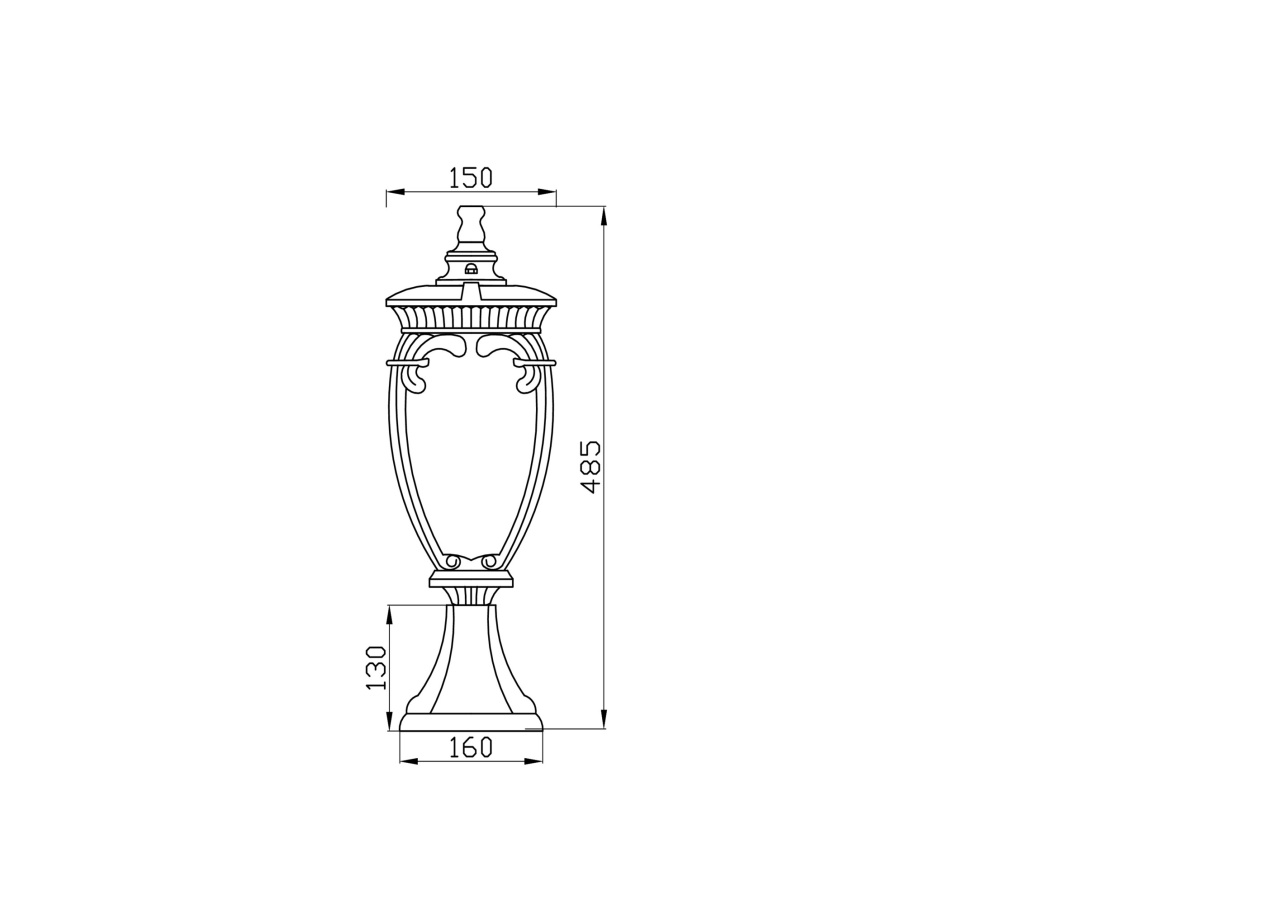 Stalp pentru exterior Fleur O414FL-01GB, 1xE27, bronz+transparent, IP44, Maytoni