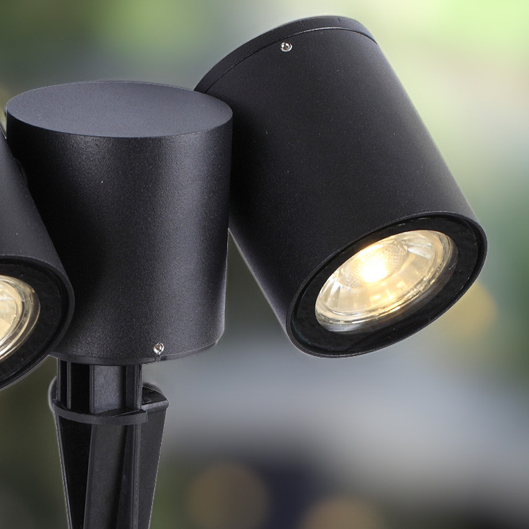 Stalp pentru exterior Riad, 2 becuri, dulie GU10, negru, sticla, Klausen - imagine 6