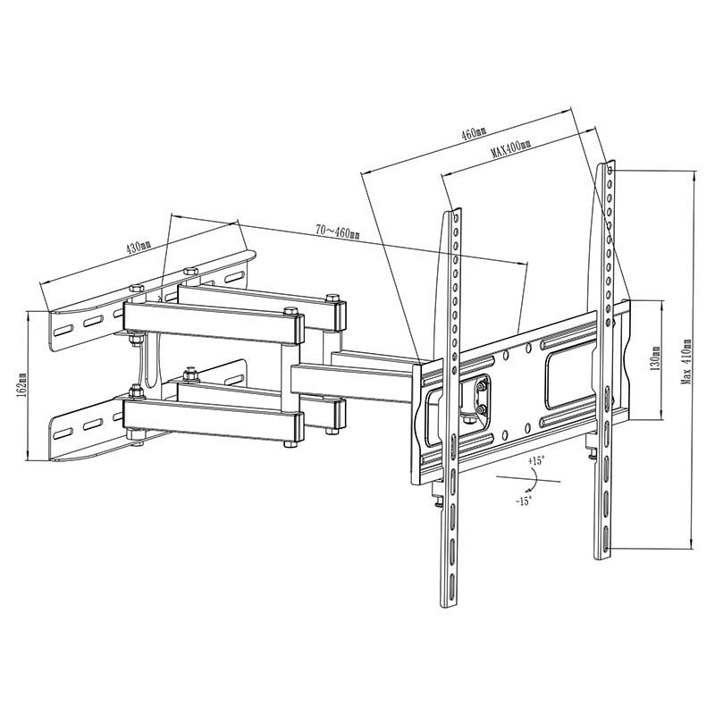 Suport Universal LED TV 26-55 inch, ajustabil, cu pivotare orizontala si verticala, Rebel