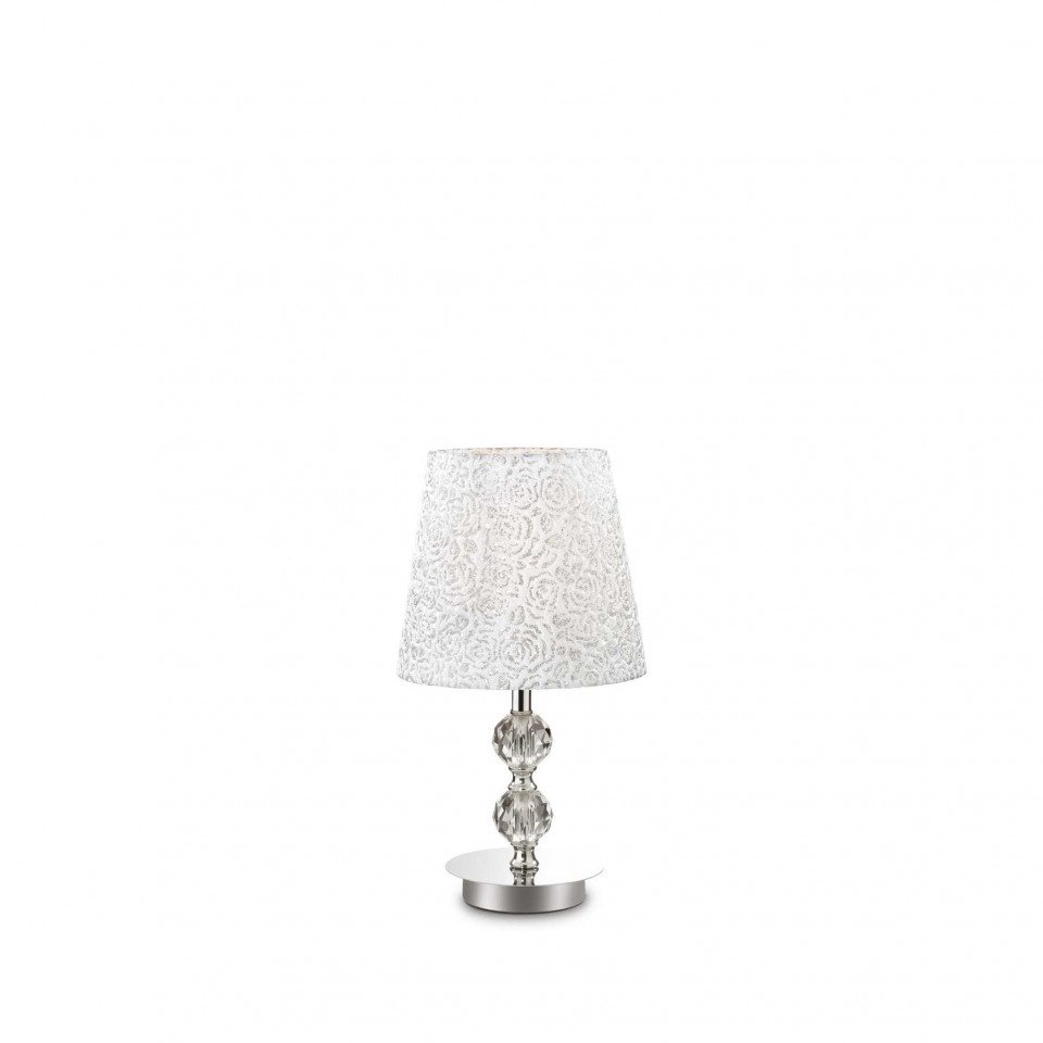 Veioza Le Roy TL1 Small 073439, cu intrerupator, 1xE27, crom+alba, IP20, Ideal Lux