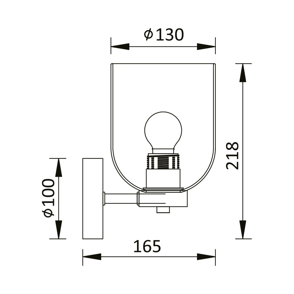 Aplica Braytron BR-BV01-00047, 1xE27, auriu+negru - 3 | YEO