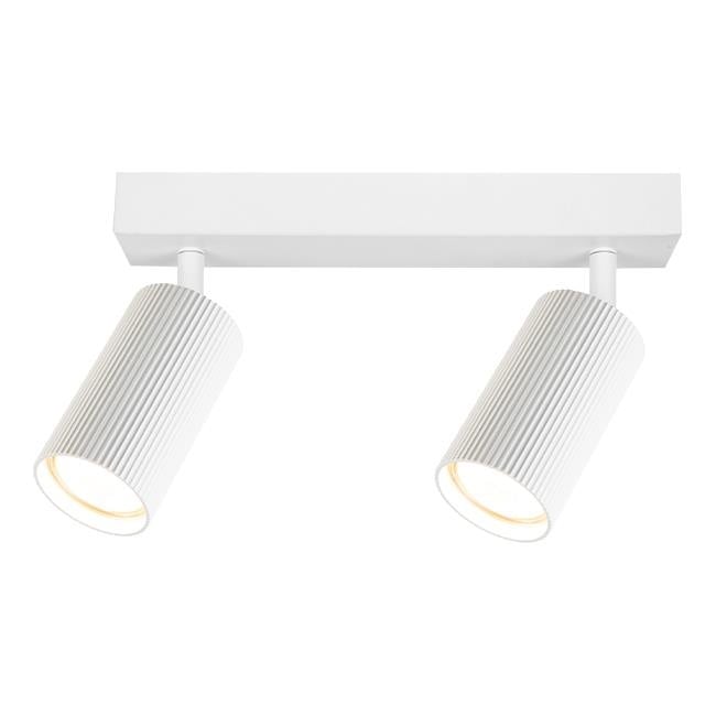 Aplica de perete Lucerno, textura striata, 2xGU10, alba mata, Masterled