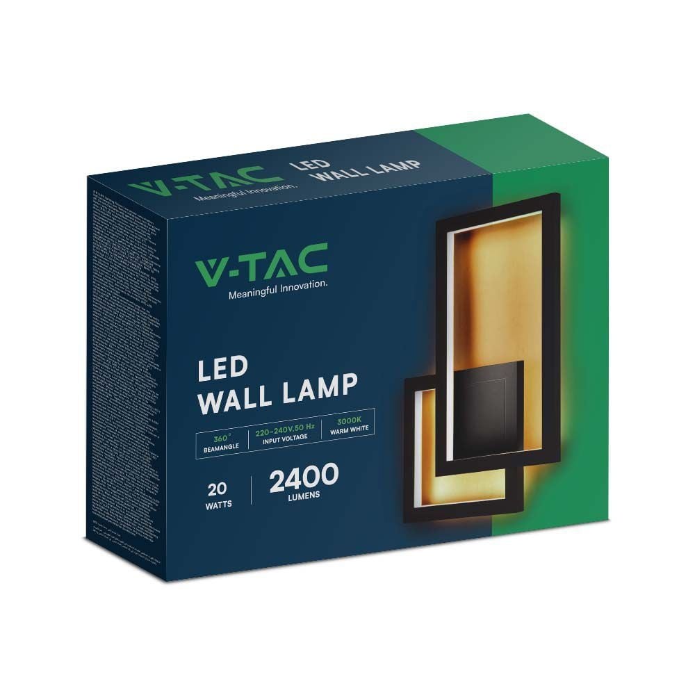 Aplica LED 6843-VT, 20W, 2400lm, lumina neutra, IP20, neagra, V-TAC - 3 | YEO