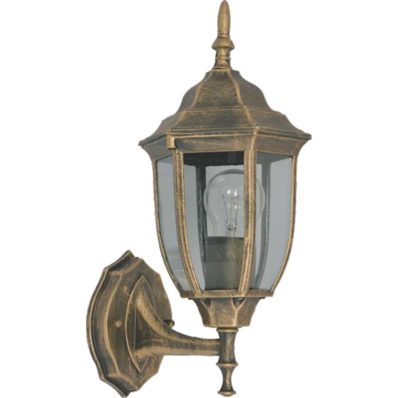 Aplica pentru exterior Babylon, 1 bec, dulie E27, bronz, transparent, metal, sticla, Klausen