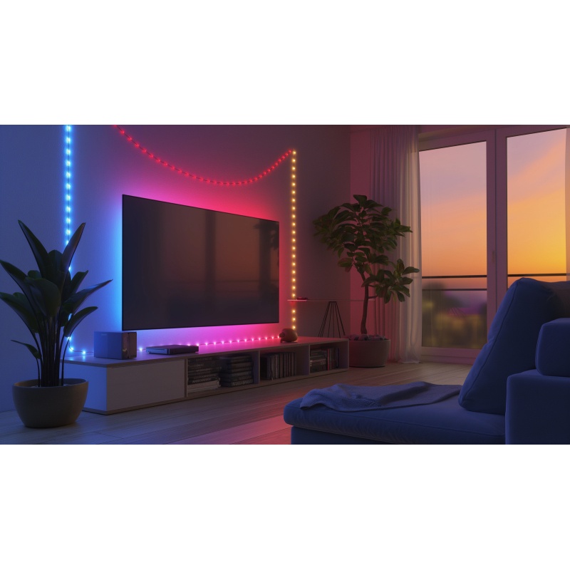 Banda LED RGB 10m, USB-C, 27 efecte luminoase, 100 LED-uri, Globo Lighting - imagine 3