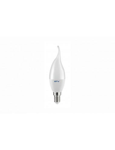 Bec LED GTV flacara, E14, 6W(40W), 520 lm, lumina rece (6400K), clasa energetica F