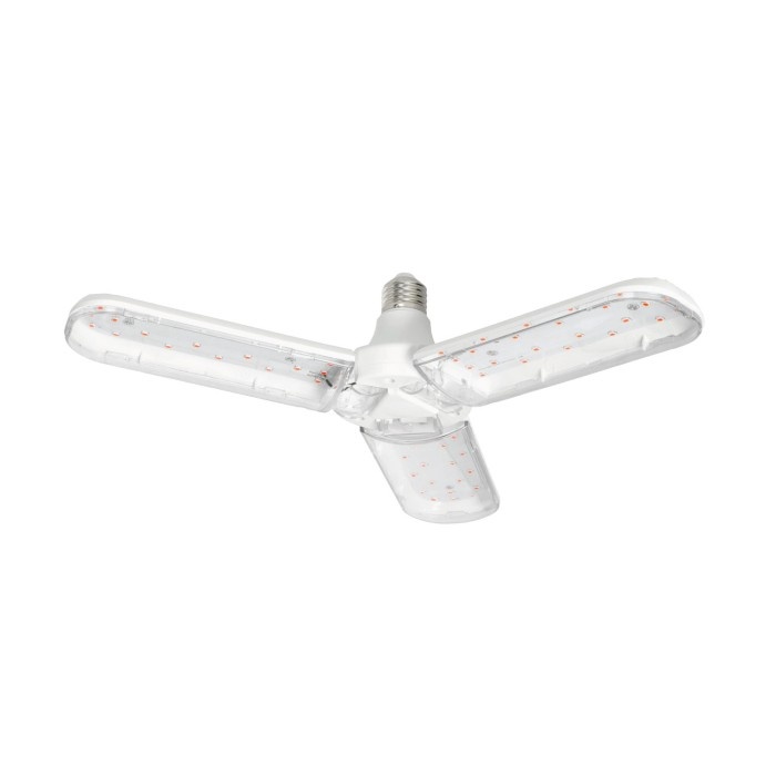Bec led pentru cresterea plantelor, 24W, E27, 3 brate ajustabile, cleste de prindere