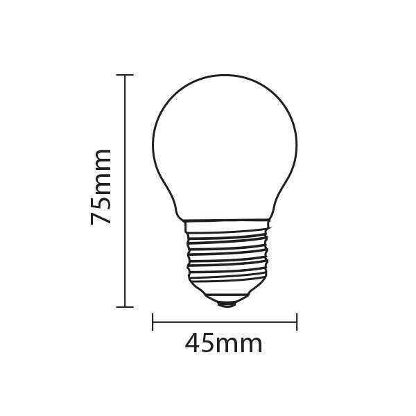 Bec led sferic Vintage filament 2W (20W), E27, G45, 200lm, lumina calda(3000K) GTV - 1 | YEO