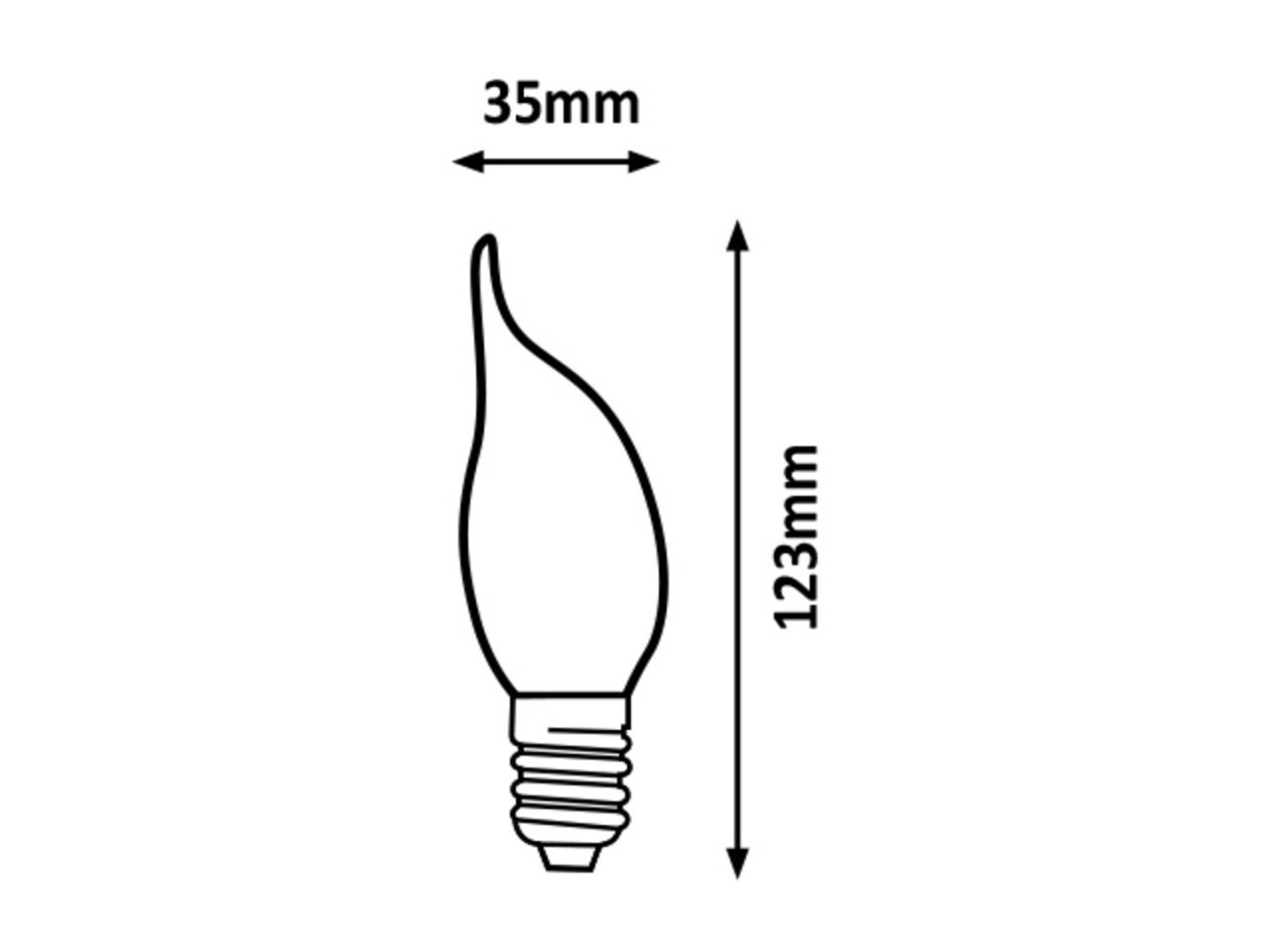 Bec led Vintage Filament Flacara 2.5W (15W), E14, 136 lm, lumina calda (2000K), auriu, Rabalux