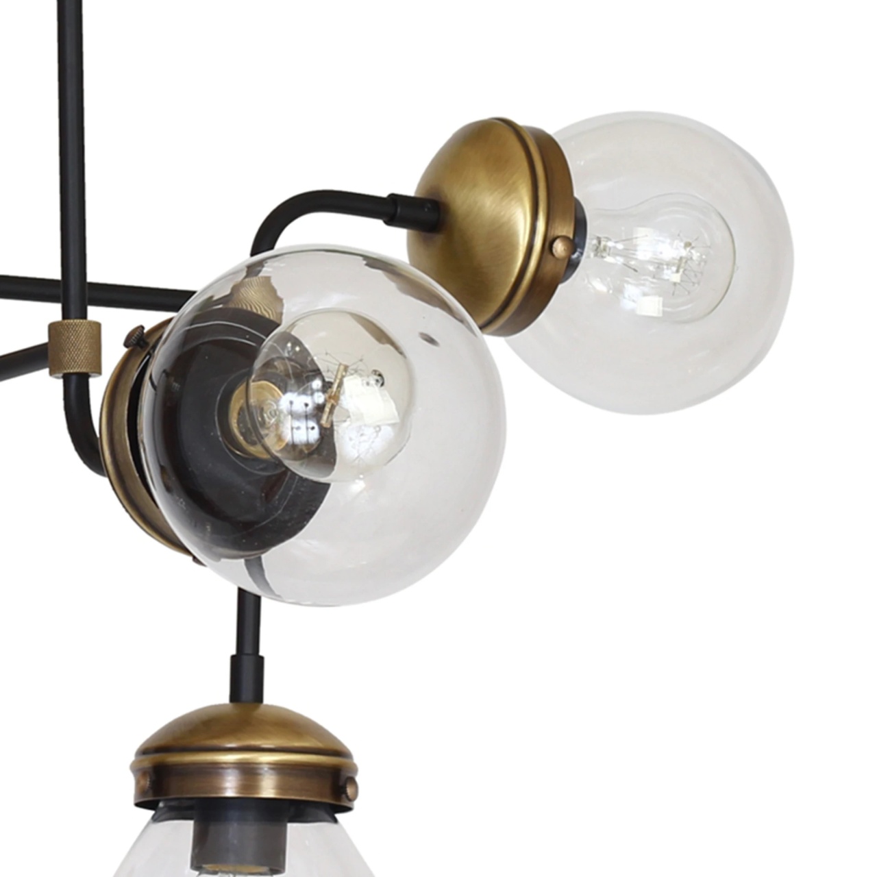 Candelabru Bravo KL6603, 8xE27, bronz + sticla transparenta, metal + sticla, stil industrial, Klausen - imagine 4
