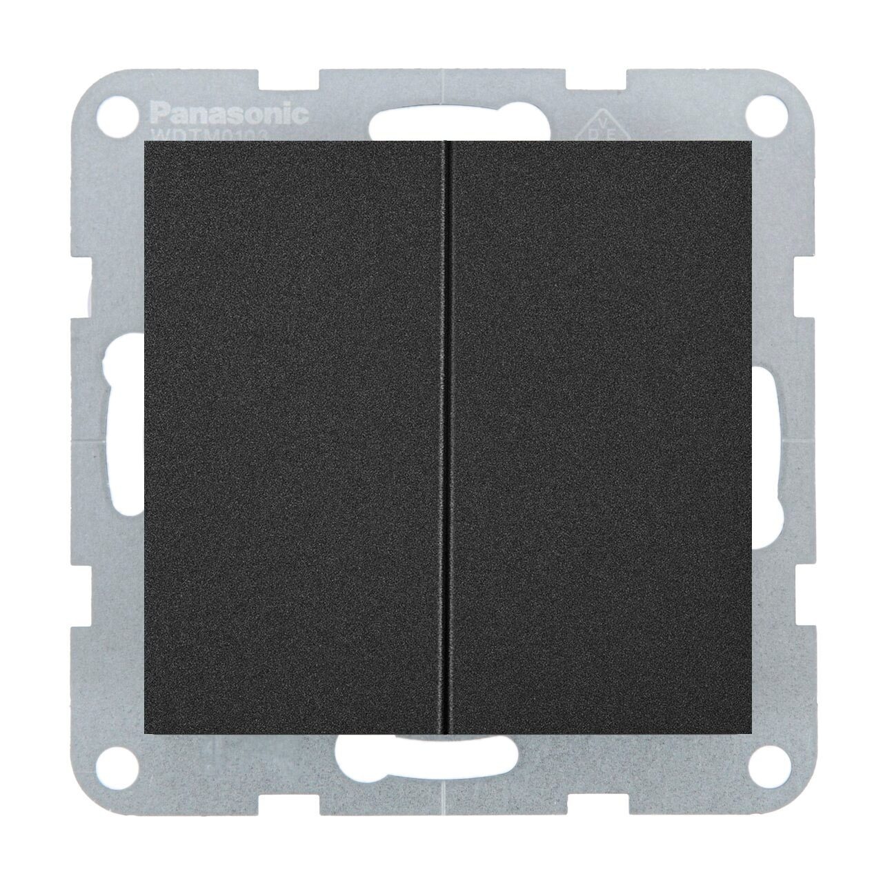 Intrerupator dublu 10A, IP20, Negru, Panasonic Karre Plus 55