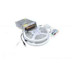 Kit Banda LED 5050, RGB, 10m, Interior+Exterior, 60 LEDuri/m, Controller+Alimentare