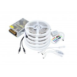 Kit Banda LED 5050, RGB, 25m, Interior, 60 LEDuri/m, Controller+Alimentare