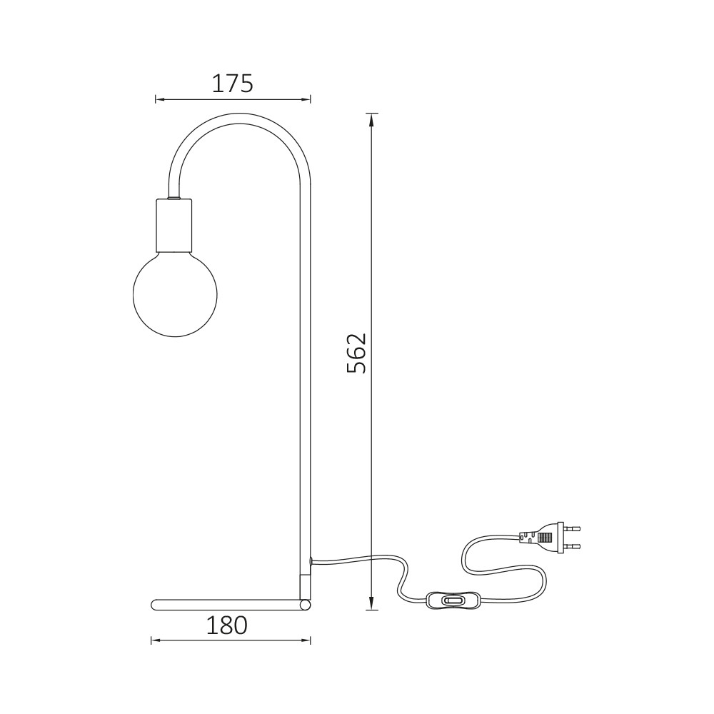 Lampa de birou BR-BV04-00035, cu intrerupator, 1xE27, neagra, IP20, Braytron