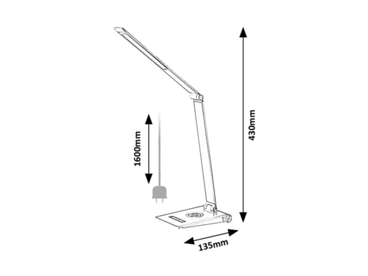 Lampa de birou LED Nilfgrad 2029, încărcător wireless si USB, intrerupator touch, 13W, 890lm, lumina rece, neutra, calda, alba+argintie, IP20, Rabalux - 3 | YEO