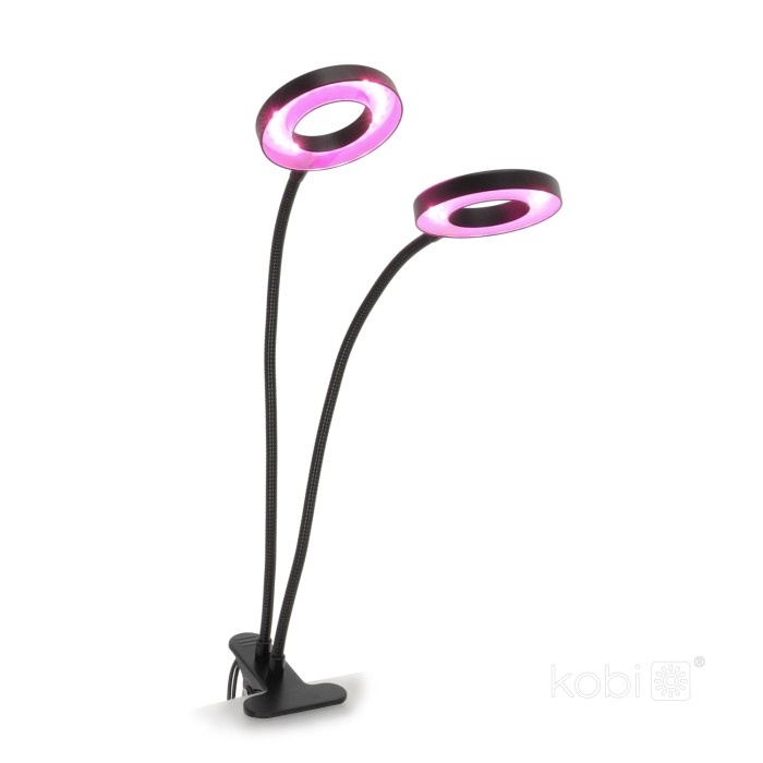 Lampa pentru cresterea plantelor Vitaro Ring, 8W, 2 brate ajustabile, dimabil, temporizator, Kobi Design