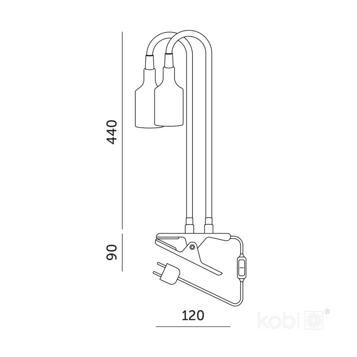 Lampa pentru plante KOBI PLANTY, 2xE27, alba, Kobi Design