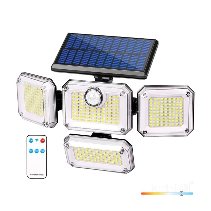 Lampa Solara LED Kobi, 2.5W, cu senzor de miscare si telecomanda, lumina rece(6000 K)