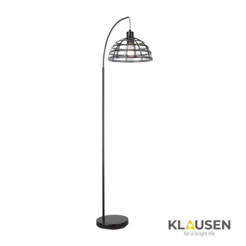 Lampadar Just KL107011,cu intrerupator, 1xE27, negru antracit, IP20, Klausen