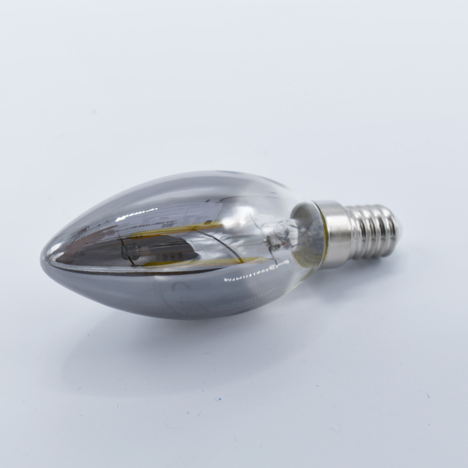 [Lichidare stoc] Bec LED lumanare Vintage filament Spectrum Led, 2.5W(16W), E14, C37, 150 lm, lumina neutra (4000K), fumuriu, clasa energetica G - 3 | YEO