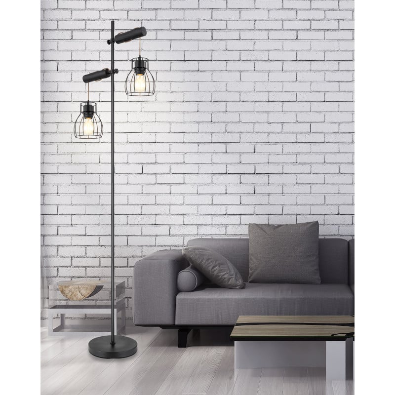 [Lichidare stoc]Lampadar Mina 15326-2SNB, cu intrerupator, 2xE27, negru mat, IP20, Globo - 3 | YEO