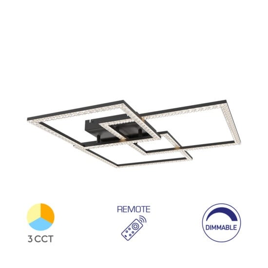 Lustra LED Crystal BR-BH17-04991, dimabila, cu telecomanda, 80W, 8800lm, lumina calda, neutra, rece, IP20, alba, Braytron