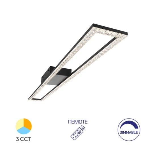 Lustra LED Crystal BR-BH17-05091, dimabila, cu telecomanda, 40W, 4400lm, lumina calda, neutra, rece, IP20, Braytron