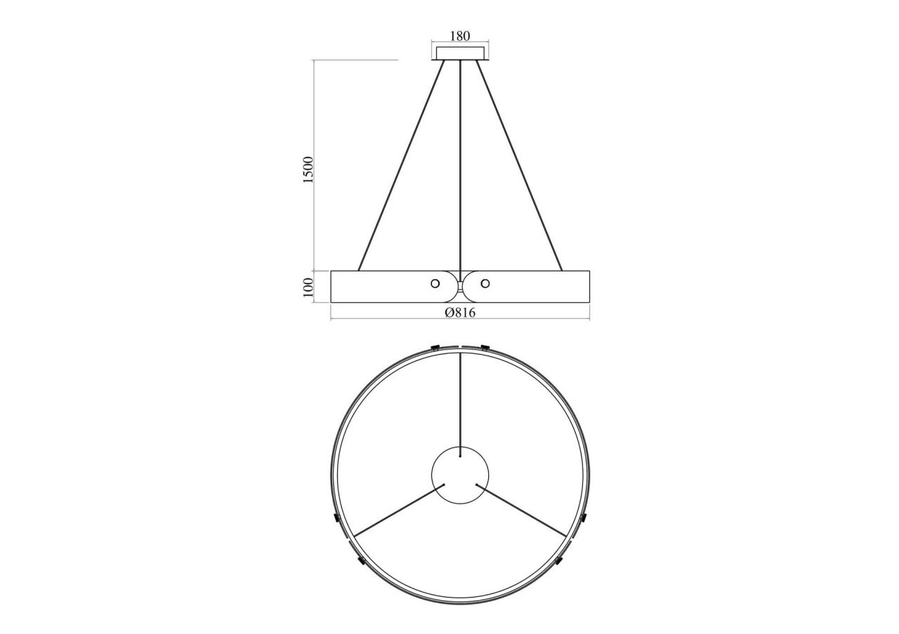 Lustra LED Interstellar MOD309PL-L40GR4K, 40W, 750lm, lumina neutra, IP20, gri, Maytoni