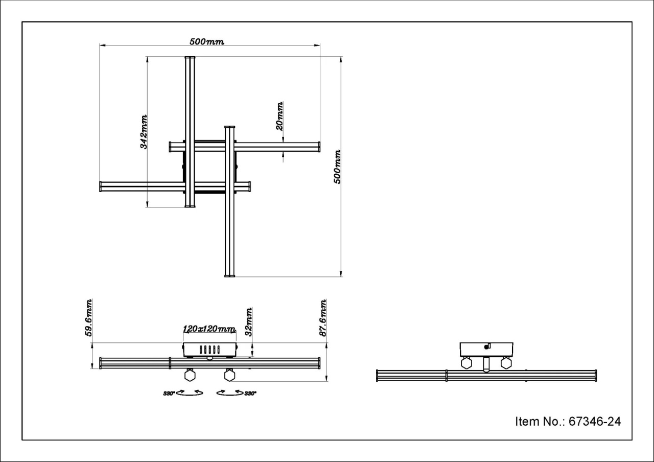 Lustra LED Kirina, 4 brate incrucisate, 24W, 1840 lm, lumina neutra (4000 K), IP20, nichel mat/cristale, Globo Lighting
