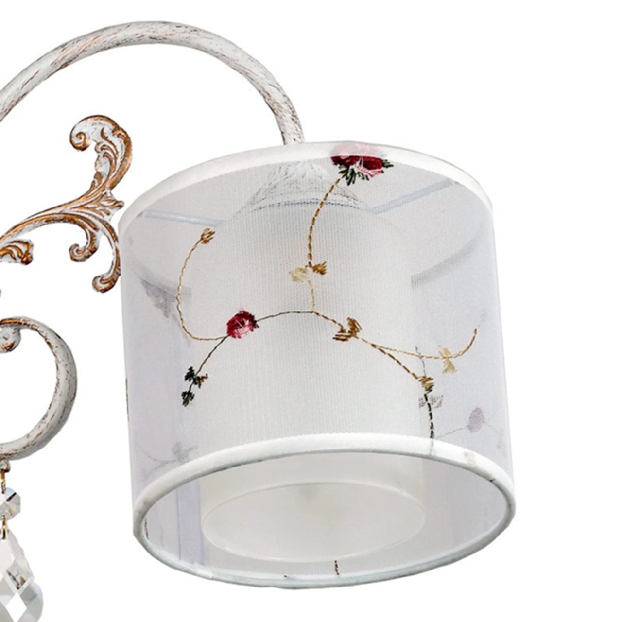 Lustra Provance KL103004, 3xE27, alb cu insertii multicolore, stil clasic, IP20 - imagine 5