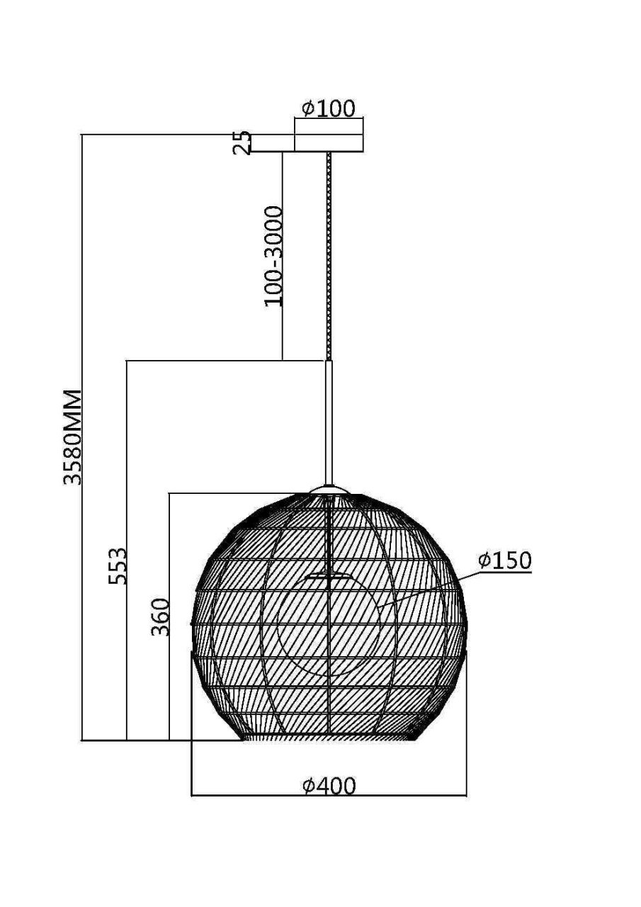 Pendul Cane MOD204PL-01BG, 1xG9, alb+maro+negru, IP20, Maytoni - 3 | YEO