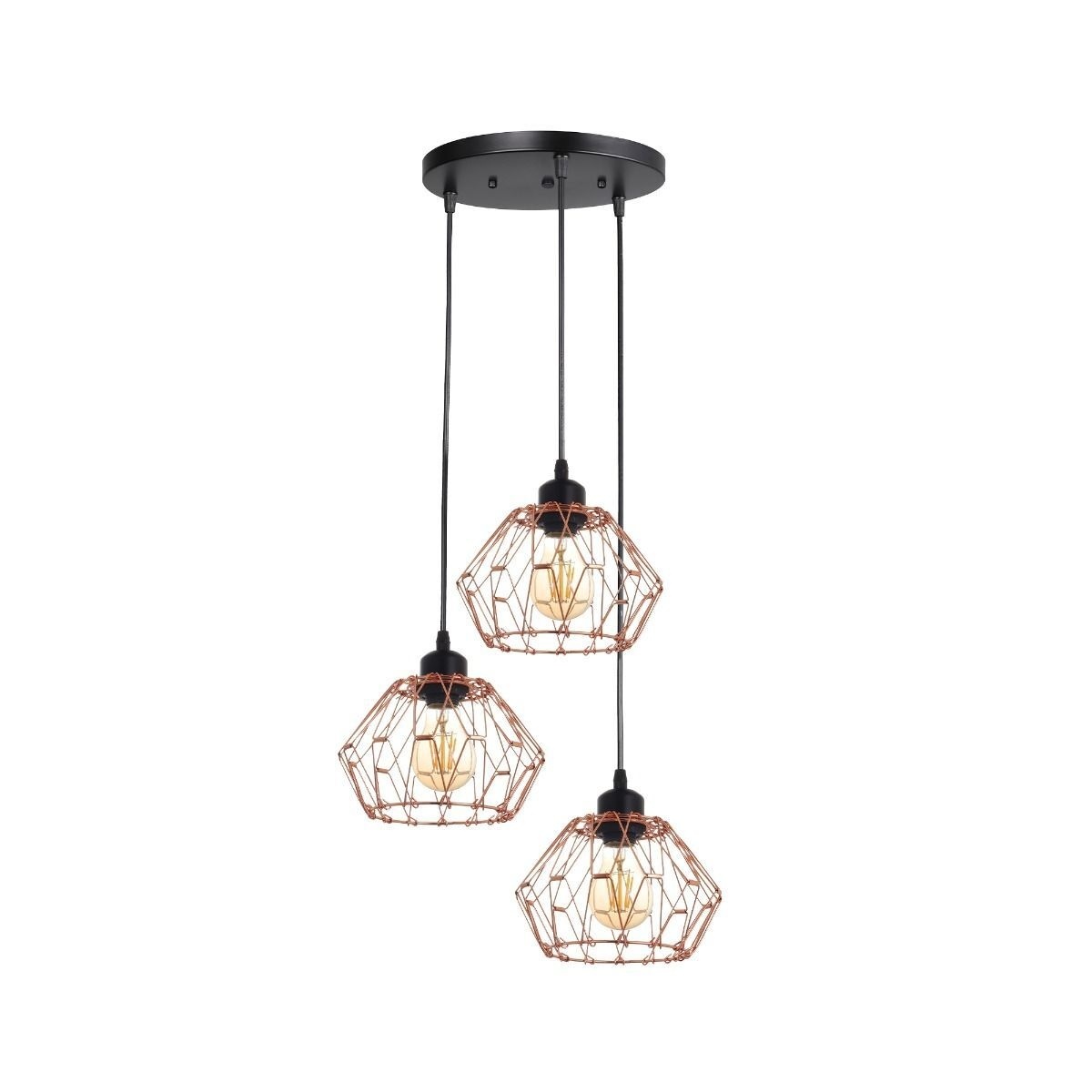 Pendul Formos SP3 R RG, 3xE27, auriu roz, Klausen