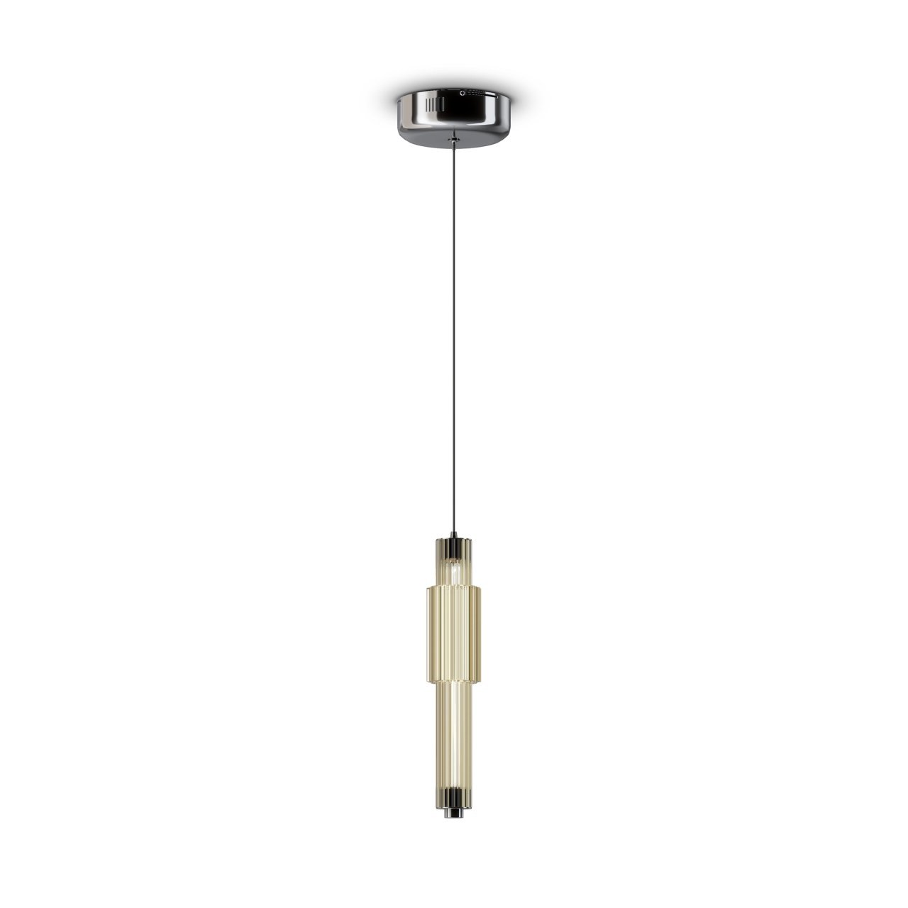 Pendul LED Verticale MOD308PL-L9CG3K, 8W, 800lm, lumina calda, IP20, crom+cognac, Maytoni