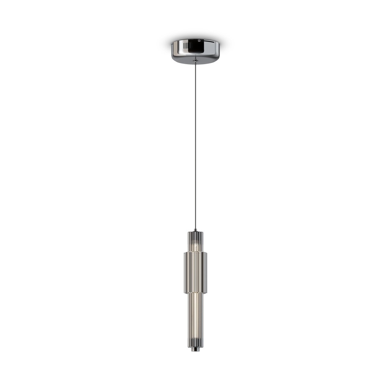 Pendul LED Verticale MOD308PL-L9CH3K, 8W, 800lm, lumina calda, IP20, crom+transparenta, Maytoni - 1 | YEO