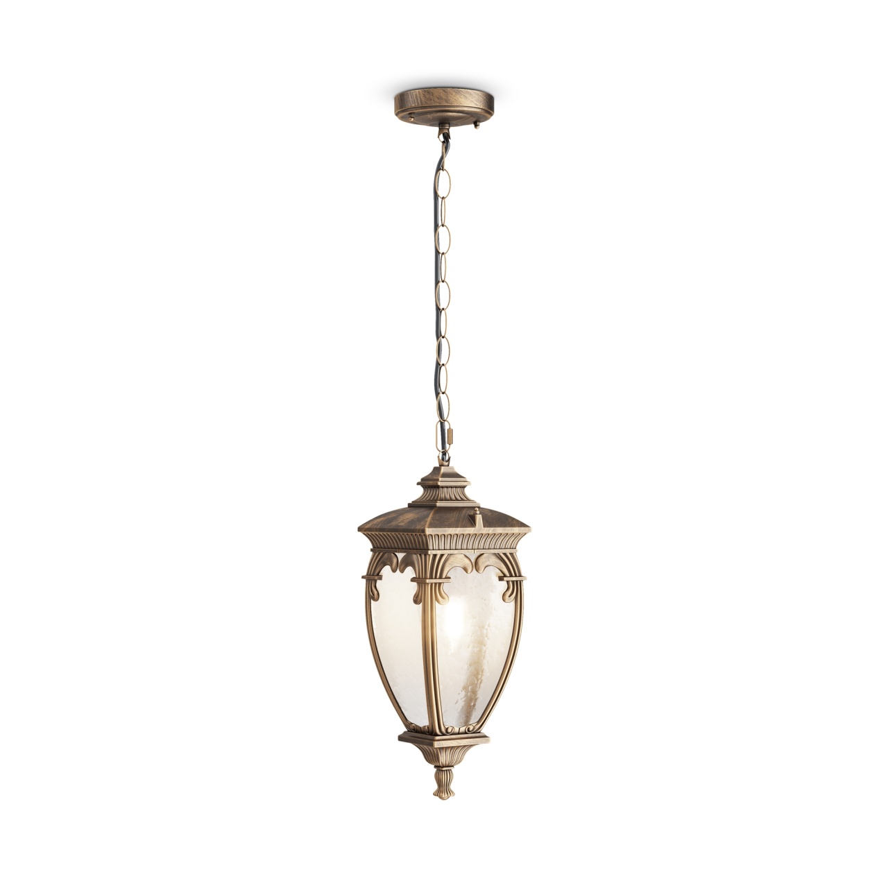 Pendul pentru exterior Fleur O414PL-01GB, 1xE27, bronz+transparent, IP44, Maytoni