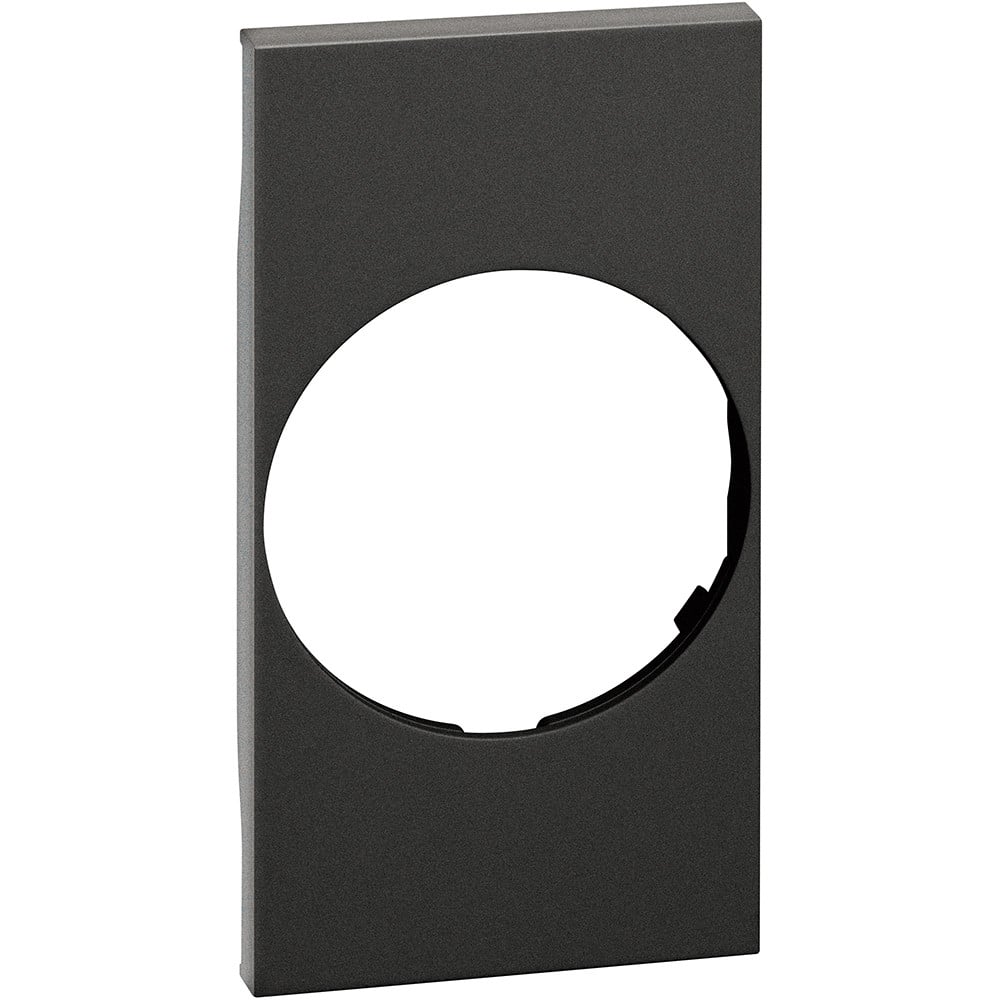 Placa priza standard german, neagra, 2 module, Bticino Living Now