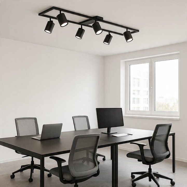 Plafoniera Bumo, cu spoturi, 6xGU10, neagra, Masterled - 4 | YEO