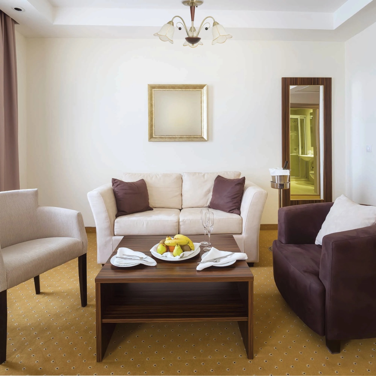 Plafoniera Giulia KL-7221, 3xE14, bronz satin + imitatie lemn + alb, stil clasic, Klausen - imagine 5