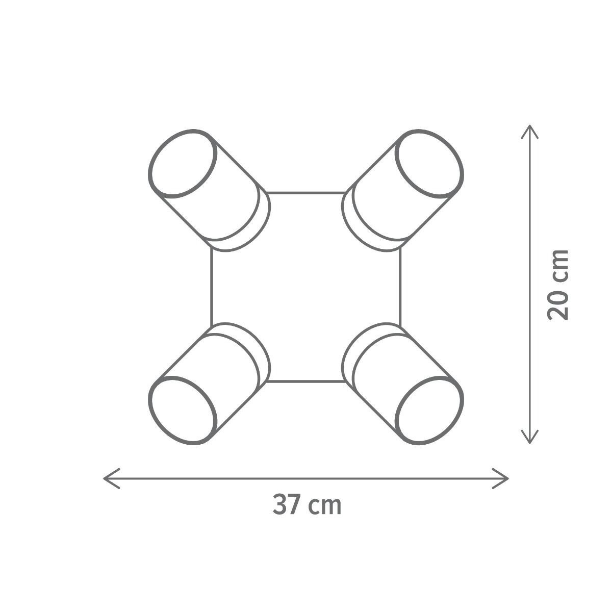 Plafoniera Hazy PL4, 4xE27, fumurie, Klausen