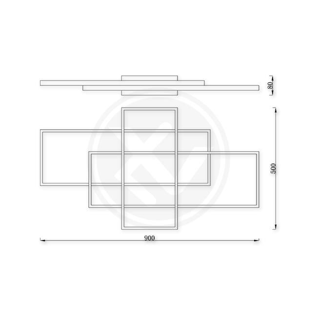 Plafoniera LED 2676-LVT, cu telecomanda, 126W, 110lm, lumina calda+neutra+rece, IP20, neagra+alba, Masterled