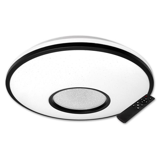 Plafoniera LED 7238-LVT, dimabila, cu telecomanda, 64W, 5040lm, lumina calda+neutra+rece, IP20, alba+neagra, Masterled