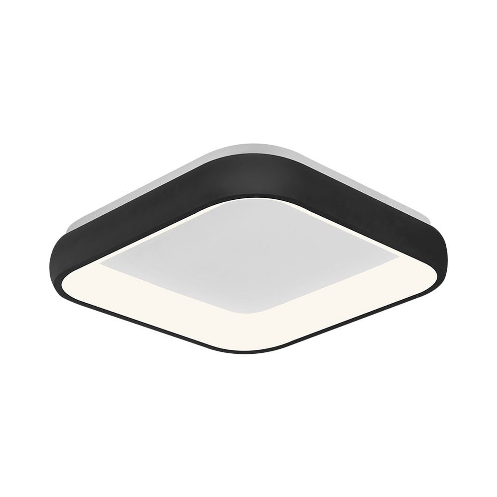 Plafoniera LED Bella BH17-02881, patrata, 36W, 4260lm, lumina calda+neutra+rece, IP20, neagra, Braytron