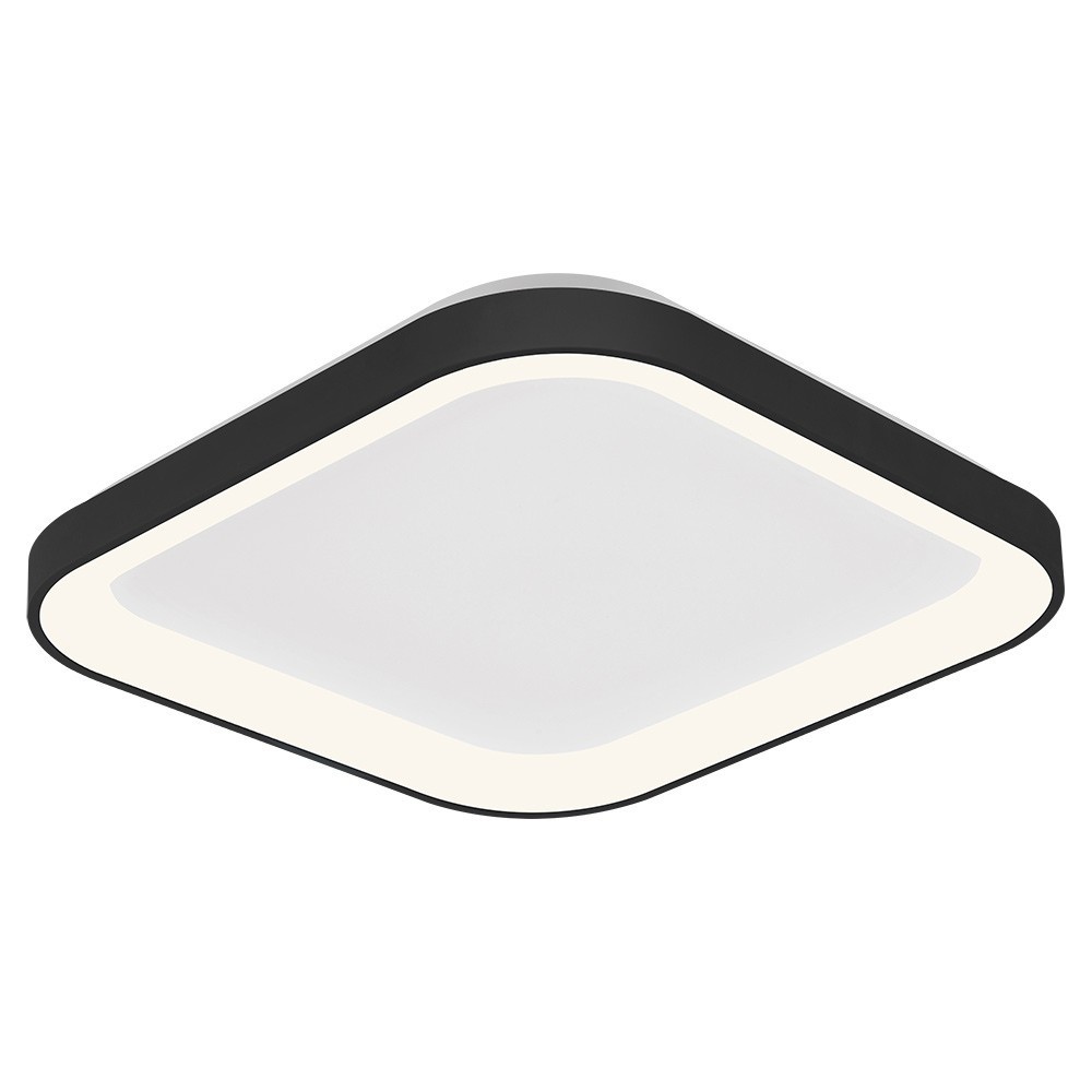 Plafoniera LED Bella BR-BH17-00781, patrata, 36W, 2680lm, lumina calda, neutra, rece, IP20, alba+neagra, Braytron