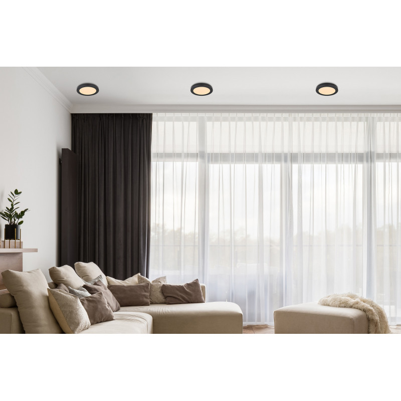 Plafoniera LED Lasse 12379-18B, 18W, 1500lm, lumina calda+neutra+rece, IP20, neagra, Globo Lighting - 1 | YEO